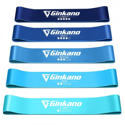 5 Pack Elastic Resistance Band,Strength Levels Natural Latex Exercise Equipment
