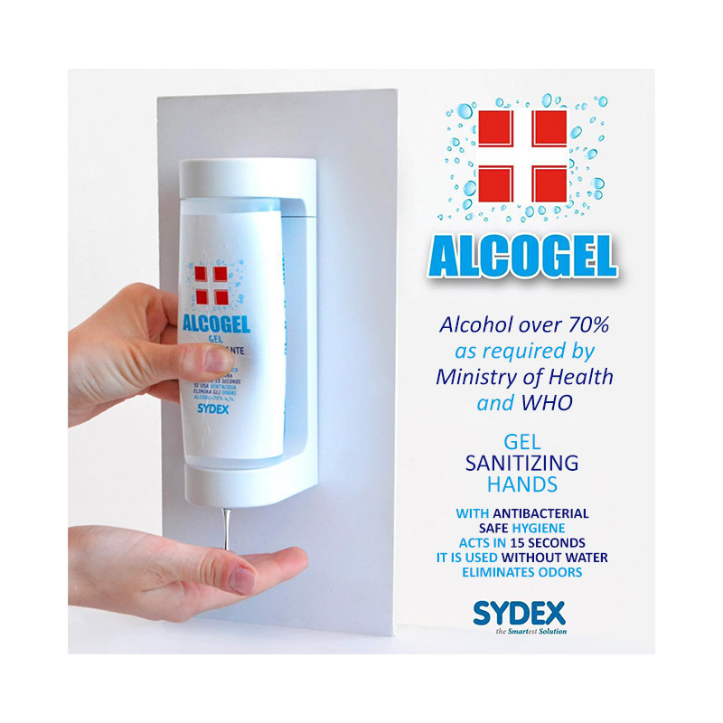 5x Alcoholic Hand Sanitizing Gel 300 ml + WALL SUPPORT