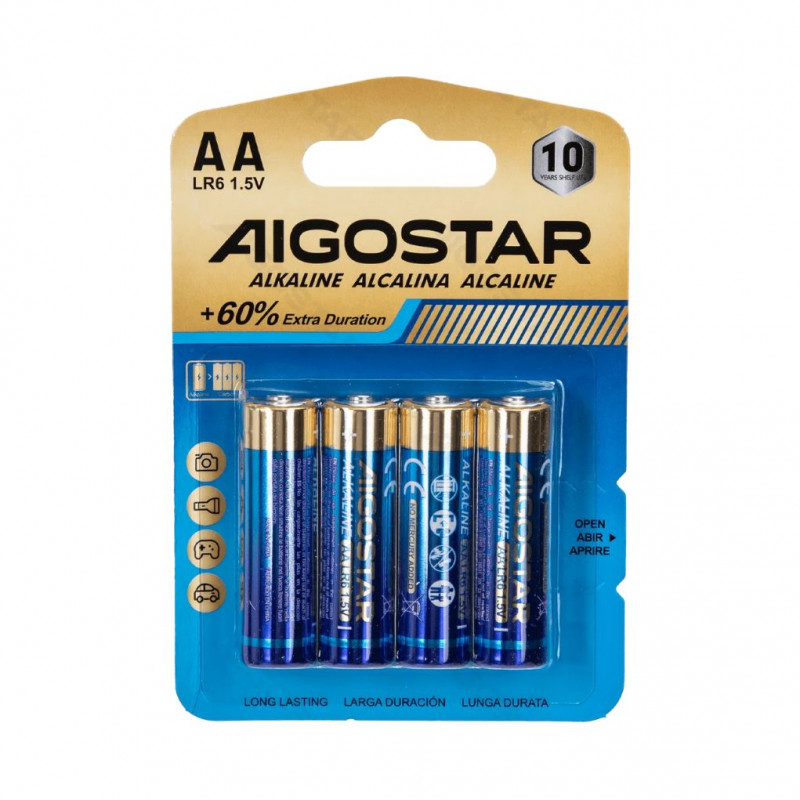 Aigostar Alkaline batteries AA LR6  Pack of 4