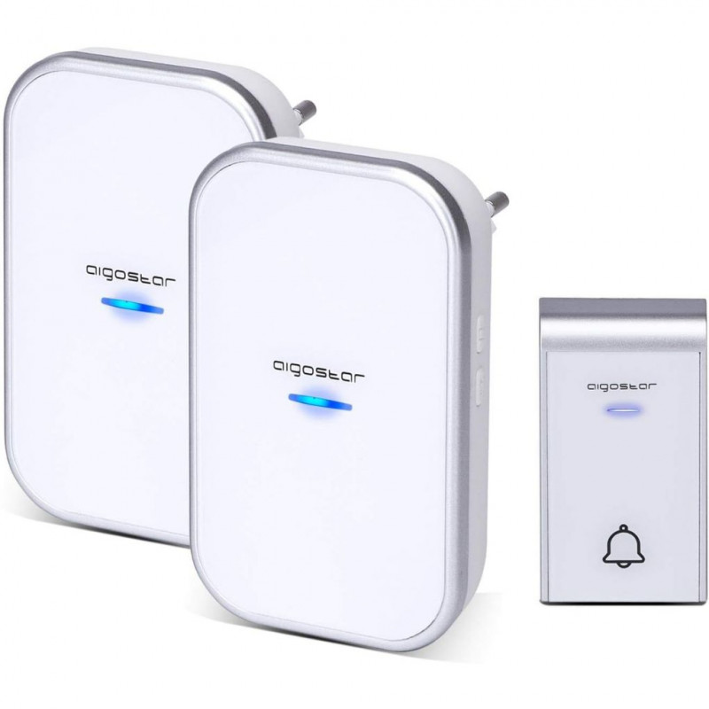 Aigostar Bell AC - Wireless Doorbell, Doorbell with LED Indicators, Waterproof