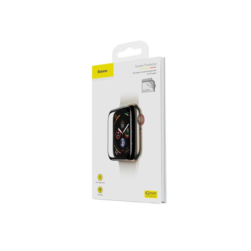 Baseus iWatch 0.2 mm, Full-screen curved T-Glass soft screen protector 42mm, Black (SGAPWA4-F01)