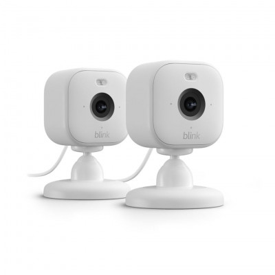 Blink Mini 2 | Plug-in Smart Security Camera with HD, 2 Cameras (White)