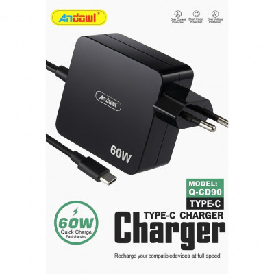 Andowl 60W Type-C Fast Charger – Model Q-CD90