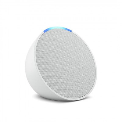Echo Pop | Smart Bluetooth Speaker Alexa, Compact & Powerful | Glacier White