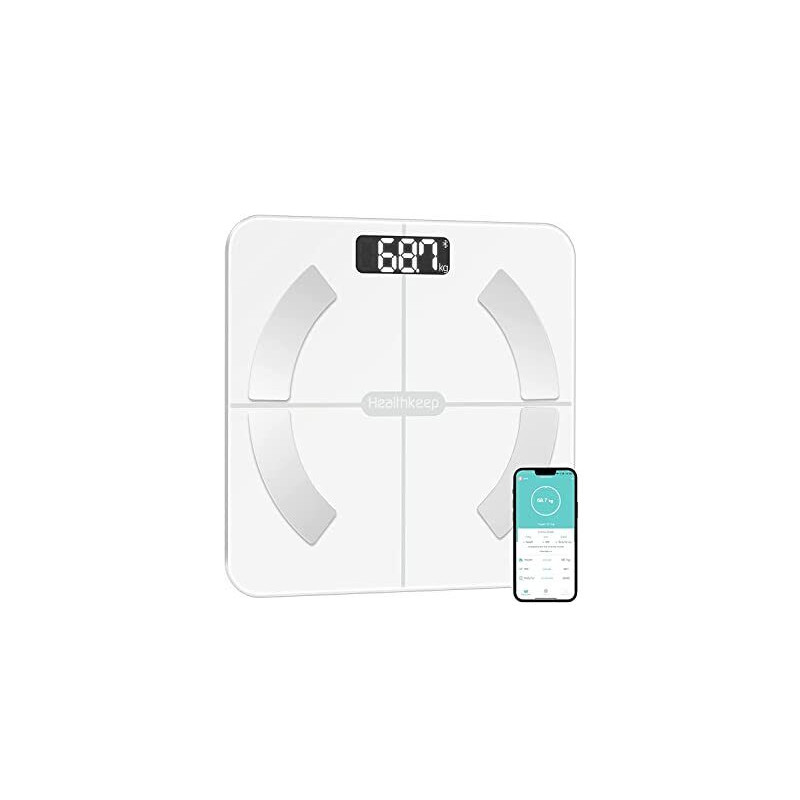 Healthkeep Smart Body Fat Scale with App + BMI, Weight, Muscle Mass, Water