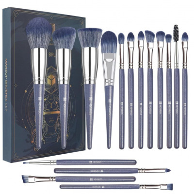 HEYMKGO 16-Piece Professional Makeup Brush Set – Foundation, Blush, Eyeshadow & Powder Brushes