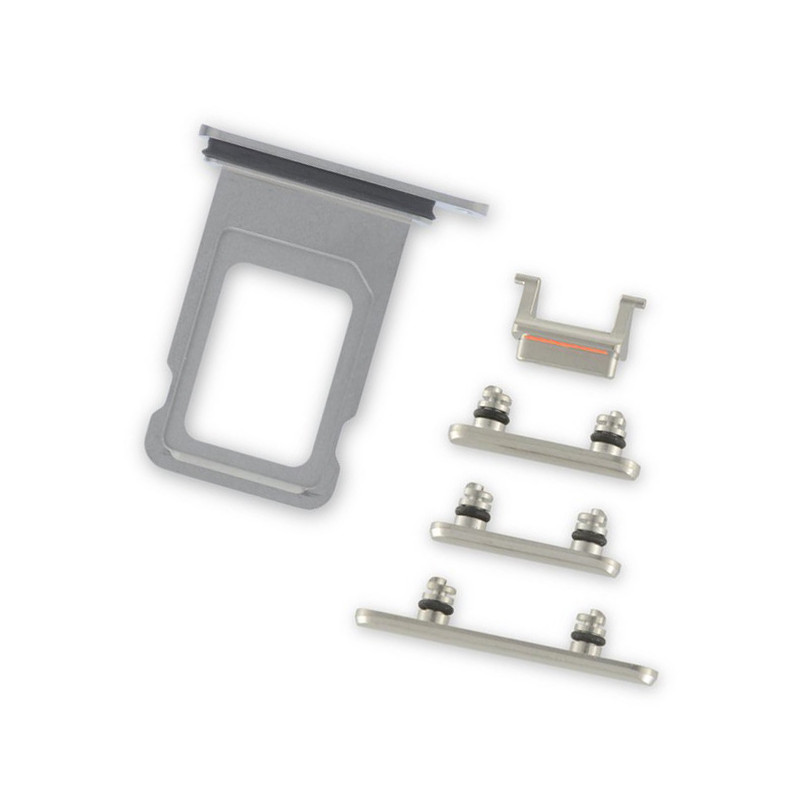 iPhone XS Max Silver Case Button Set + SIM Card Tray
