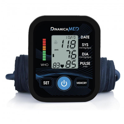 Dinamicamed Arm Pressure Monitor, Arm Pressure Monitor with 2 x 99 Memory Positions, High Precision Arm Pressure Monitor with US