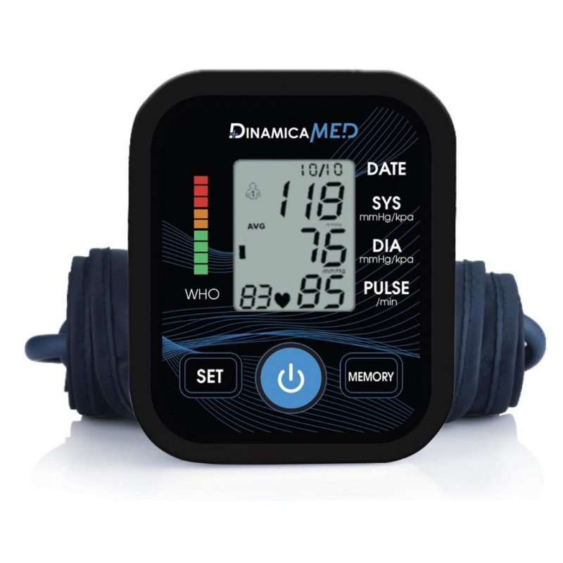 Dinamicamed Arm Pressure Monitor, Arm Pressure Monitor with 2 x 99 Memory Positions, High Precision Arm Pressure Monitor with US