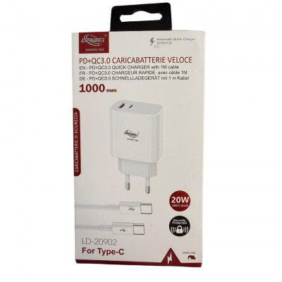 Driwei Charger with Cable 1m, Type C, 20W