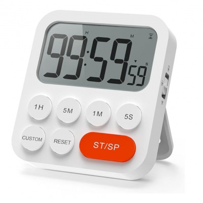 LIORQUE Digital Timer – Clock, 3 Volumes, Magnetic Back & Stand for Cooking, Study, Gym