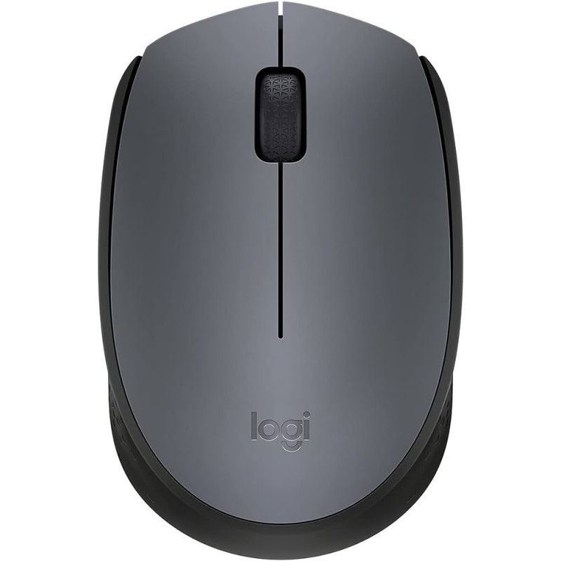 Logitech M170 Wireless Mouse 2.4 GHz Connection Nano USB Receiver 3 Buttons, Grey