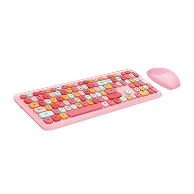 MOFII Wireless Keyboard and Mouse, Pink