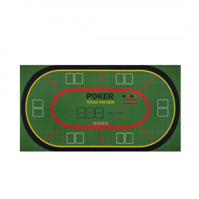Mondo Tessuti - Texas Hold\'em Poker Black Jack Roulette Play Mat Green