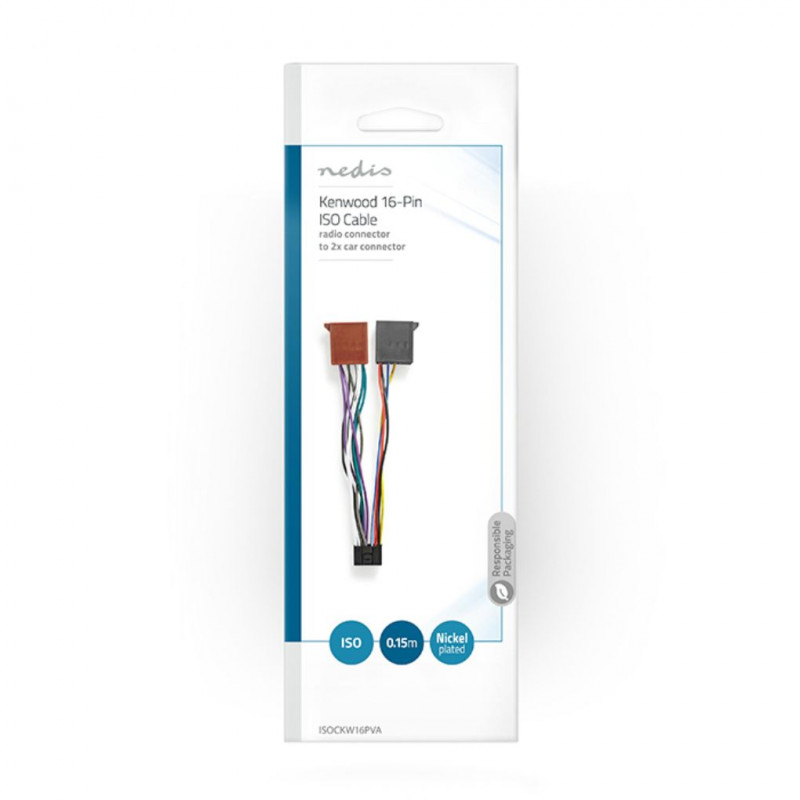 thumbnail image 2 of 16-Pin ISO Car Radio Adapter Cable For Sony Stereo – Universal Replacement Wiring Harness 2 of 6