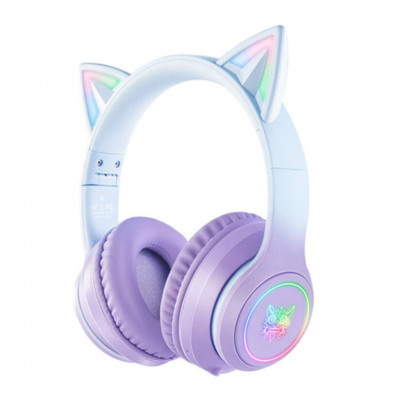 Onikuma B90 RGB Cat Ear Bluetooth 5.0, Blue/Purple