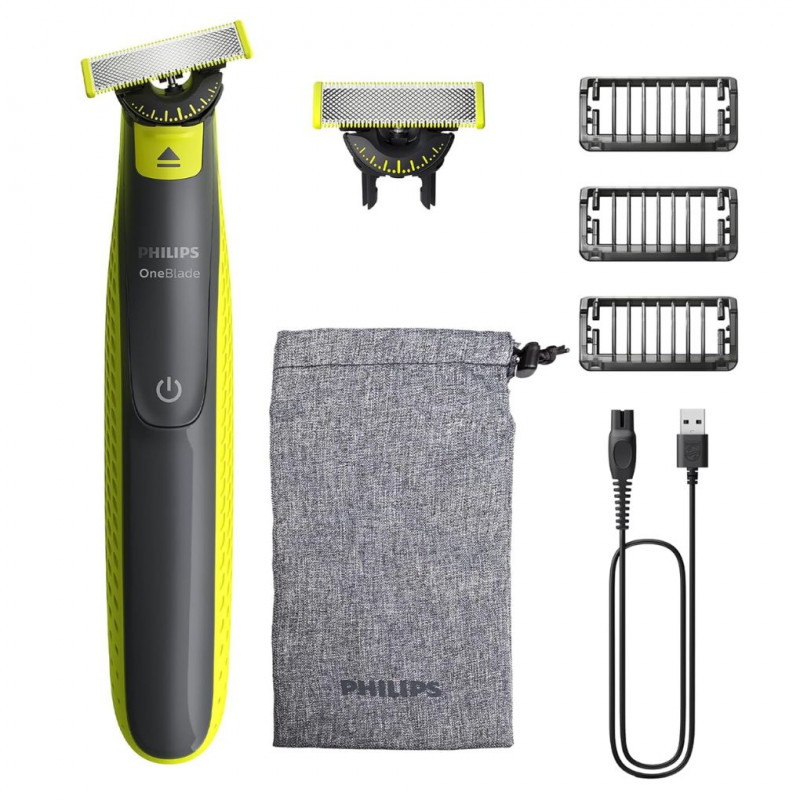 Philips OneBlade Face Electric Beard Trimmer and Razor, 360 Blades, Stubble Comb