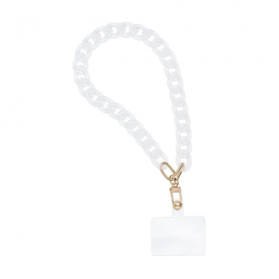 Phone lanyard, Phone pendant - PANAMA / cord length 40cm (20cm in the loop) / for wrist - white
