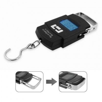 Portable Luggage Scale Display 50kg/10g Black