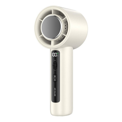 Powerful Portable Fan with Digital Display, White