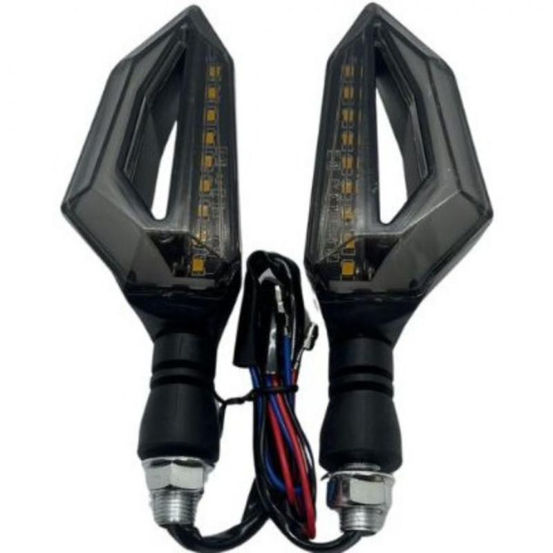 Riderscart Motorcycle 18 LED Amber Turn Signal Red DRL Indicator Light Lamp