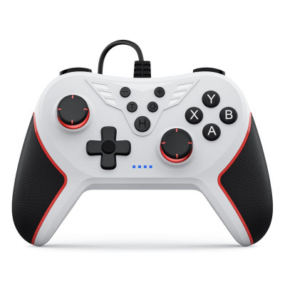 RivalPlay PC Controller with 2 Mapping Buttons, Wired Gamepad Joystick-White