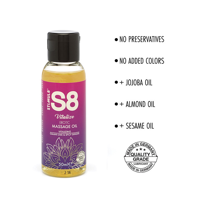 S8 Omani Lime & Spicy Ginger Massage Oil 50ml
