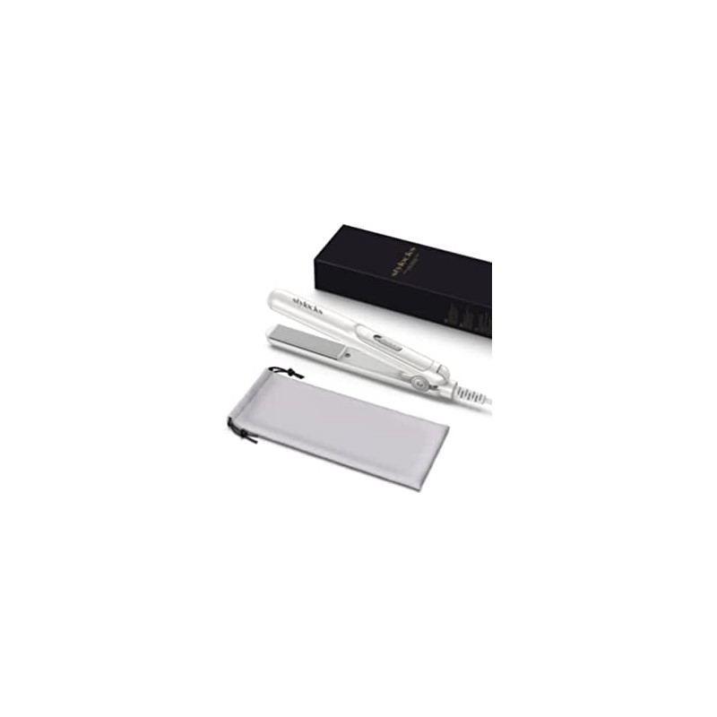 Stylocks Mini Hair Straighteners For Short Hair Small Hair Fits Handbag, White