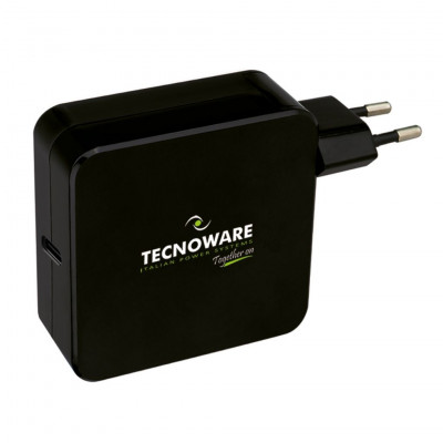 Tecnoware USB-C Universal Adapter 65 W, Battery Charger Laptops Type C