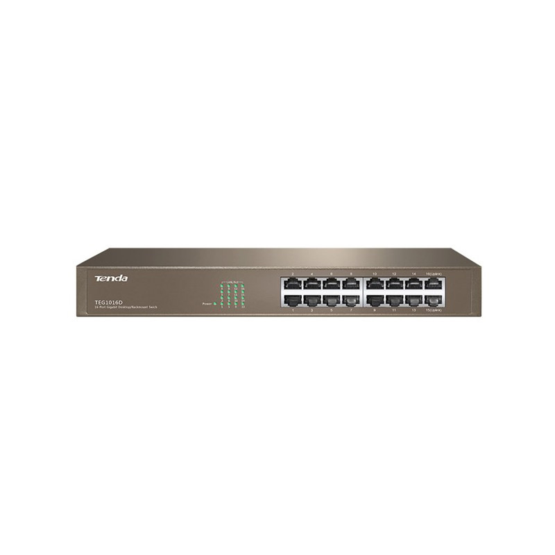 TENDA TEG1016D 16-Port Gigabit Rackmount Switch Metal Case