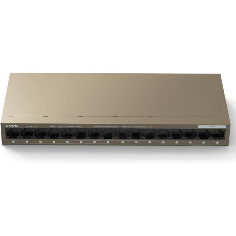 TENDA TEG1016M 16-Port Gigabit Unmanaged Ethernet Switch with Metal Design