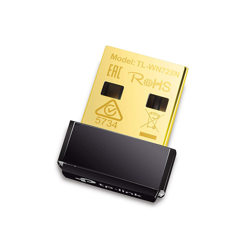 TP-Link TL-WN725N 150 Mbps Wireless-N Nano USB Adapter, 2.4 GHz Only - Black