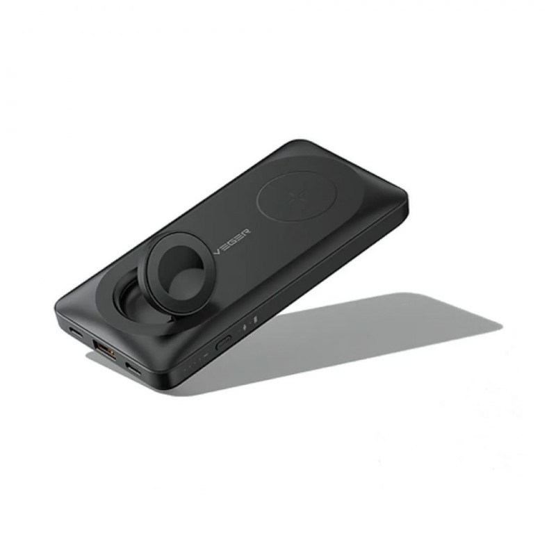 VEGER Powerbank 10000mAh with inductive charging compatible with MagSafe PD QC3.0 3A 22.5W MagMulti (W1156) black