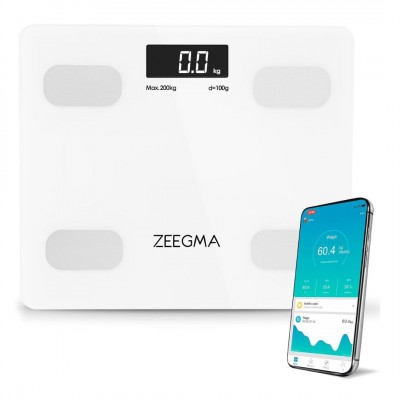 ZEEGMA Gewit Smart Personal Scale with App, Measure  Fat and Muscle Mass.White