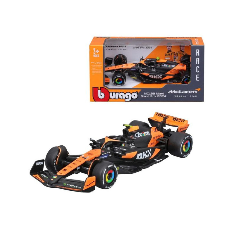 Bburago Formula 1 MCLAREN MCL60 2023 Die-Cast Collectible Race Car Toy