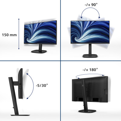 Philips 3000 series 24B2U3301 00 computer monitor 60.5 cm (23.8") 1920 x 1080 pixels Full HD LCD Black