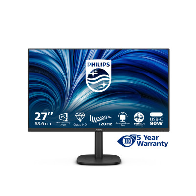 Philips 3000 series 27B2U3601 00 computer monitor 68.6 cm (27") 2560 x 1440 pixels Quad HD LCD Black