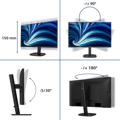 Philips 3000 series 27B2U3601 00 computer monitor 68.6 cm (27") 2560 x 1440 pixels Quad HD LCD Black