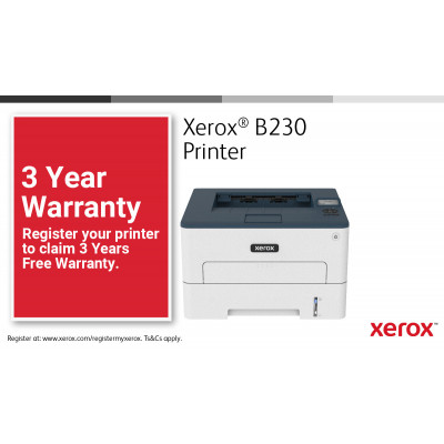 Xerox B230 A4 34ppm Wireless Duplex Printer PCL5e 6 2 Trays Total 251 Sheets