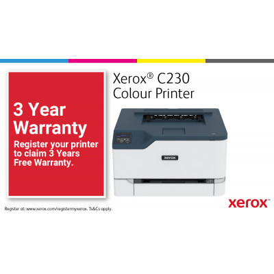 Xerox C230 A4 22ppm Wireless Duplex Printer PS3 PCL5e6 2 Trays Total 251 Sheets