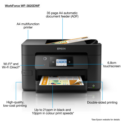 Epson WorkForce Pro WF-3820DWF Inkjet A4 4800 x 2400 DPI 21 ppm Wi-Fi