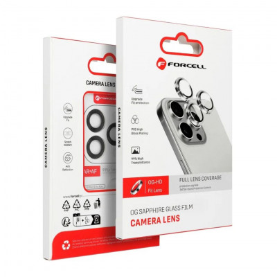 Forcell Premium Camera Lens Tempered Glass for iPhone 15 Pro / 15 Pro Max Black Titanium