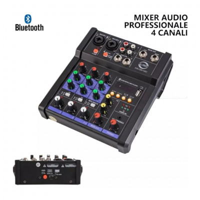Mixer Audio Profesionale DJ Sound Console Portatile 4 Bluetooth USB