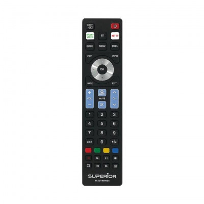Superior Electronics Ready5 Smart Universal Replacement Remote Control Ready for Use Black for Samsung, LG, Philips, Sony, Panas