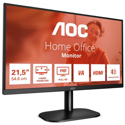 AOC 21,5 LED Monitor FHD 1920x1080 4ms 200cd/mq 600:1(20.000.000:1) VGA HDMI
