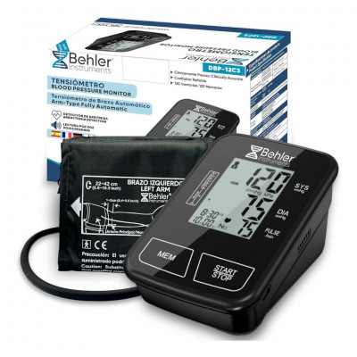 Behler Digital Arm Pressure Monitor - Arrhythmia Detection, Voice FR/EN/DE/ES, LCD Screen, 300 Data/2 User Memory, Wristband 22-