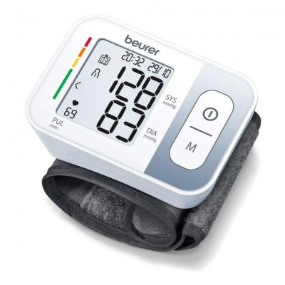 Beurer BC 28 Wrist Pressure Monitor for Wrist Circumference of 14 - 19.5 cm with 120 Memory Positions and Arrhythmia Detection, 