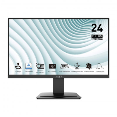 MSI Monitor LED 23.8 PRO MP2412 VA 100Hz 1920X1080 1ms 250cd/mq 1000:1 HDMI DP