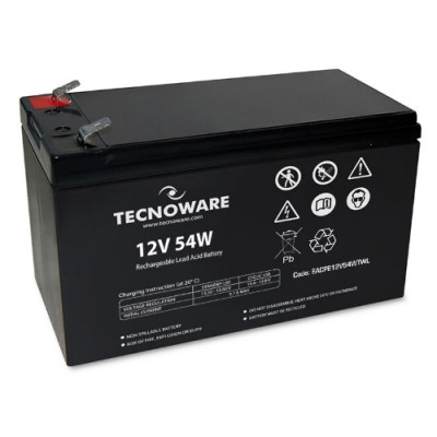 BATTERIA  TECNOWARE 12V 54W (11Ah) FASTON 6,3 MM LONG LIFE EACPE12V54WTWL