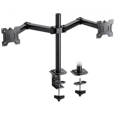 HUANUO Dual Monitor Stand for 13-27 inch VESA 75x75/100x100 Screens,8 kg, Height Adjustable Dual Monitor Arm